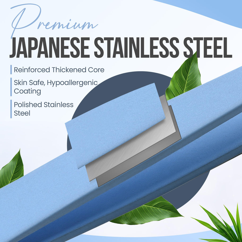 Professional Slant Tip Tweezers - Precision Stainless Steel Eyebrow Plucking Tool for Women and Men, Ingrown Hair Remover, Facial Hair Tweezers for Grooming (Baby Blue)