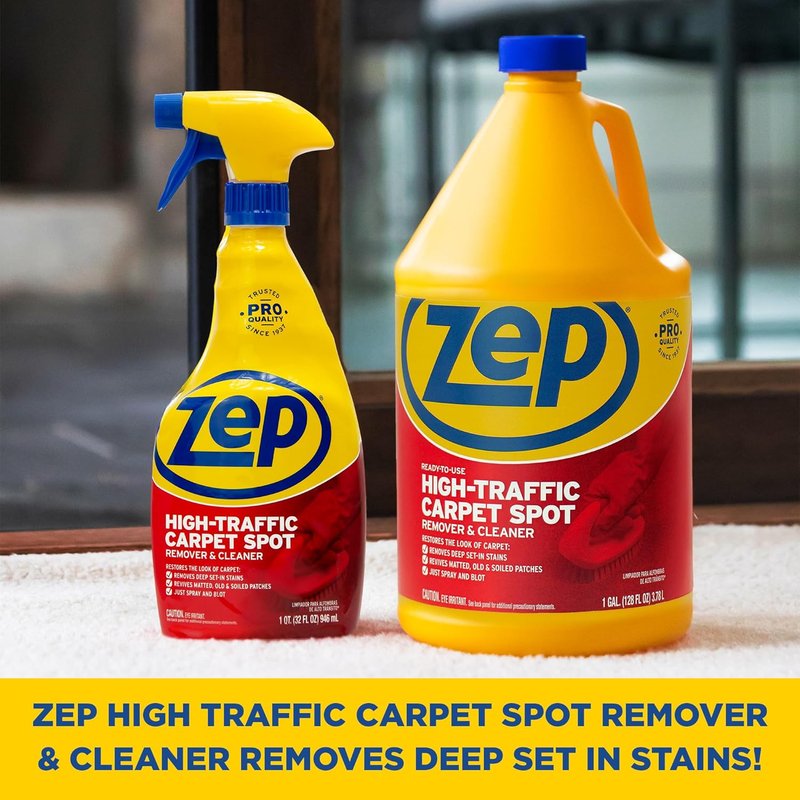 Zep High Traffic Carpet Cleaner - 1 Gallon - Deep Stain Removal for High-Traffic Areas