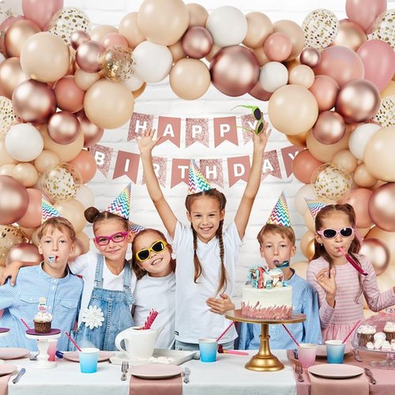 RUBFAC Blush Pink Balloon Garland Arch Kit - 130pcs for Birthday, Baby Shower & Boho Party Decor