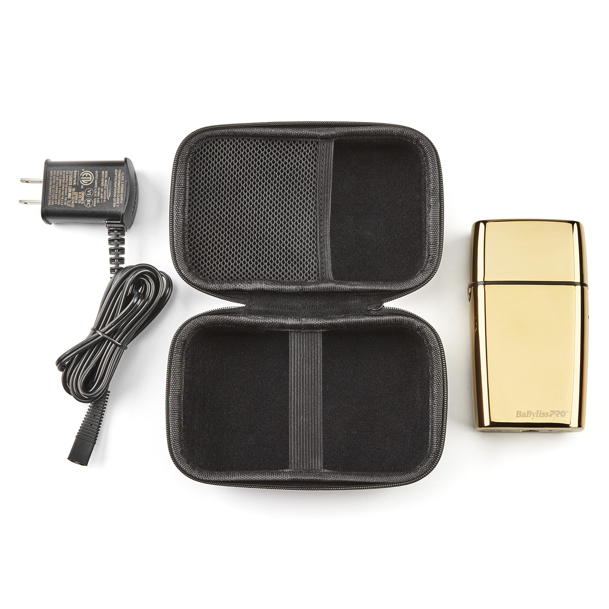 BaBylissPRO Barberology Professional Foil Shaver Case for Single or Double Shaver, Power Cord and Replacement Foils