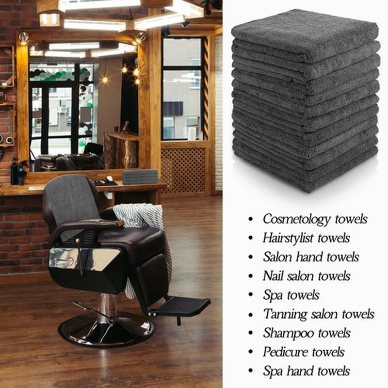 Shimeyao 48 Pack Bleach Proof Towels 16x 26inch Microfiber Absorbent Hair Towels Bulk Bleach Salon Hand Drying Cloth for Gym Bath Spa Shaving Shampoo Home(Grey)