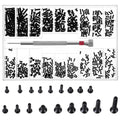 500 Pcs Tiny Screws Tiny Micro Repair Screw Kit M1.2/M1.4/M2.0 Small Replacement Screws Black Laptop Computer Electronic Screw Assortment Kit with Screwdriver for Glasses Watches