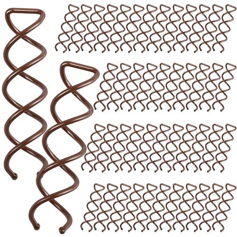 FANDAMEI 50PC Spiral Hair Pins Set, Spin Pins Spiral Bobby Pins for Girls, Women and Kids, Non-Scratch Round Clip & Bun Twist, Stylish Bun Bobby Pins, Premium Spin Pins for Hair, Brown