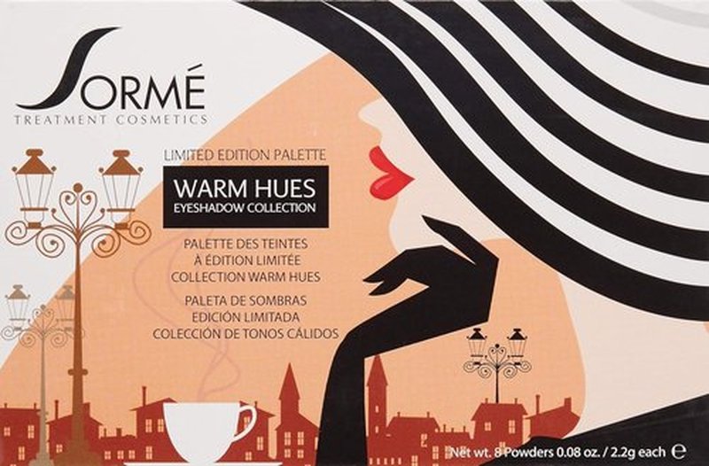 Sorme Cosmetics Accented Hues Eyeshadow Palette - Warm 0.64oz | 8 Blendable Metallic, Shimmer & Matte Shades | Dual-Ended Brush Included