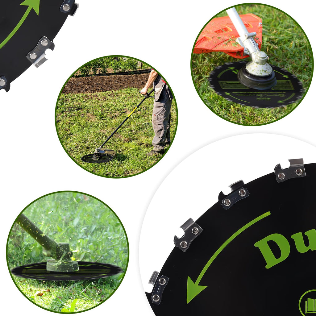 Dunhi Brush Cutter Blade Kit– 2 Pack 9"/230mm 20 Teeth Metal Brush Cutter Blades Saw Chain Weed Eater Trimmer with Adapter Kits for stihl