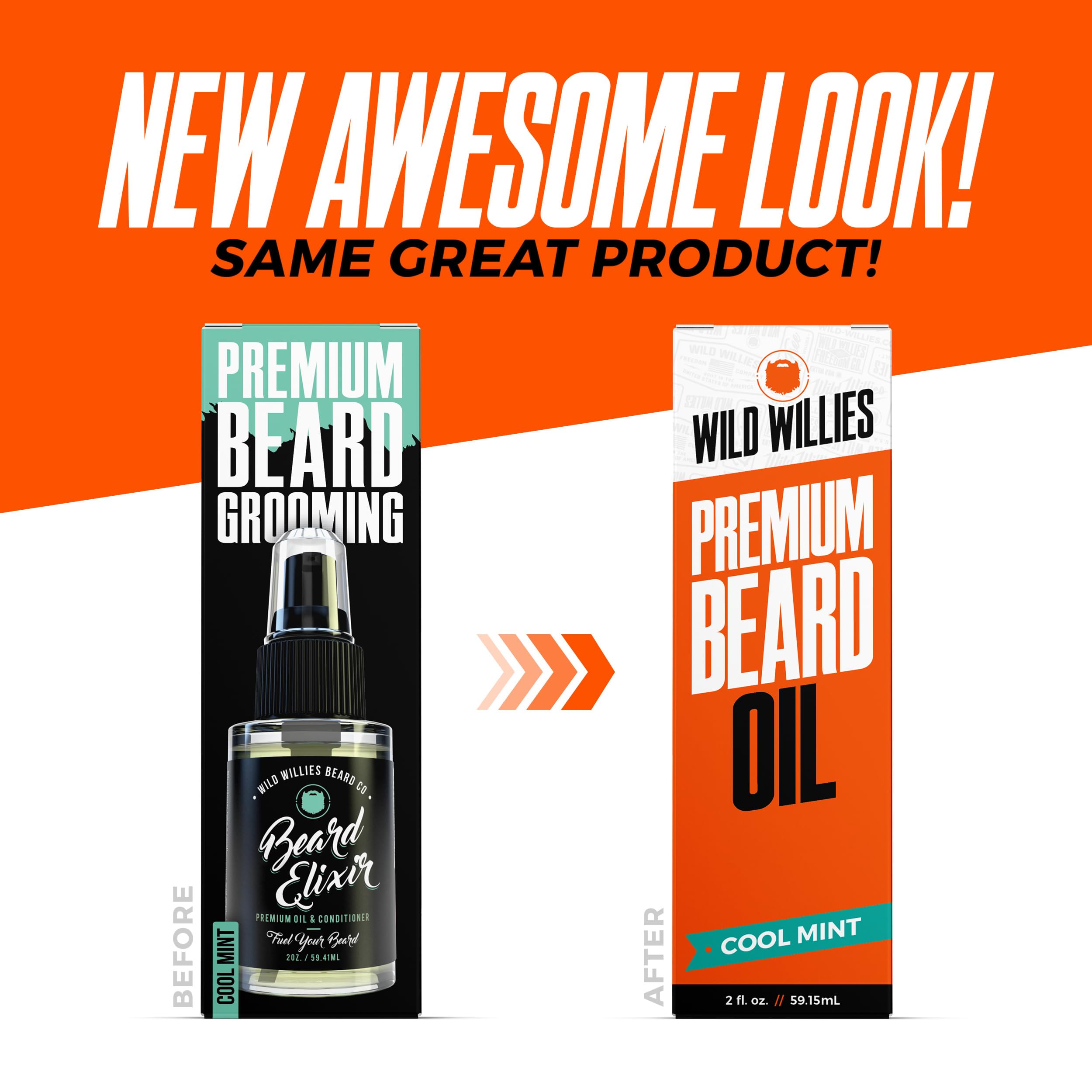 Wild Willies Beard Oil for Men - Conditioner & Softener - Cool Mint, 2 oz