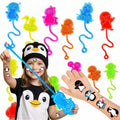 48PCS Penguin Party Favors - 24PCS Penguin Temporary Tattoos & 24PCS Penguin Stick Hands - Perfect Birthday Favors, Goodie Bag Stuffers, Treasure Box Toys, Classroom Prizes, and Student Gifts