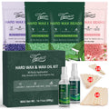 Vennco Hard Wax Beads Kit for Hair Removal, 36 Pieces Wax Beads for Full Body, Face, and Brazilian Bikini, Aloe, Lavender, Cherry Blossom - Includes Pre and Post Wax Oils