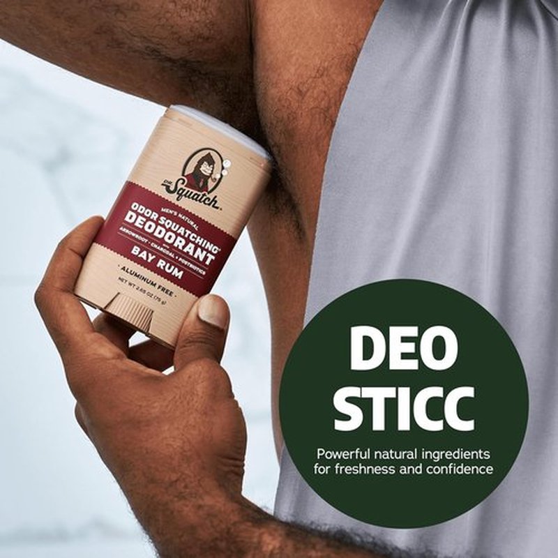 Dr. Squatch Natural Men’s Deodorant - Aluminum-Free Charcoal Formula for 72-Hour Odor Protection | Rainforest Rapids & Cool Fresh Aloe, 2.65oz Stick (2-Pack)