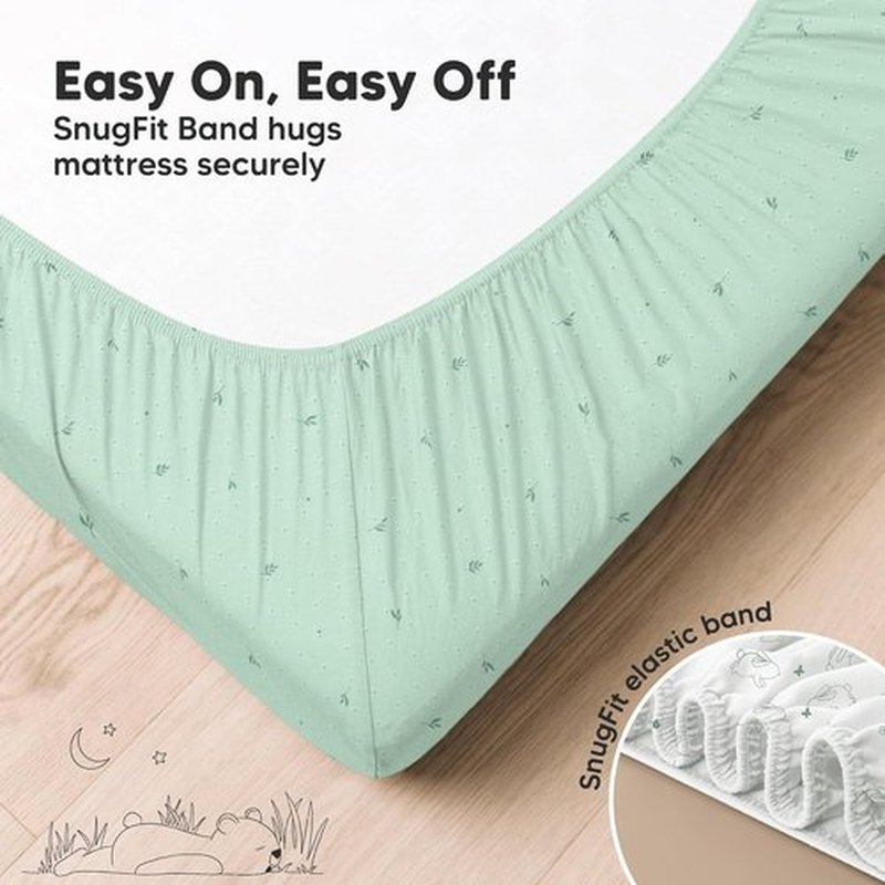 KeaBabies Fitted Crib Sheets - Soft Bamboo Viscose Cotton, 52x28, Gender Neutral (Bunnies) - 2-Pack