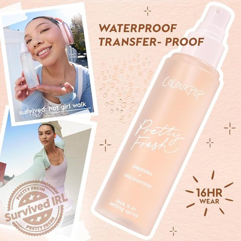 ColourPop Pretty Fresh Makeup Prep & Set Duo - Weightless Cream-Gel Primer & Ultra-Fine Mist Setting Spray for Hydration & Shine Control