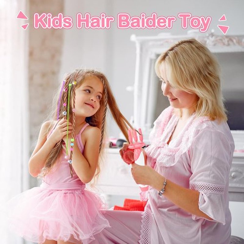 DIY Hair Salon Toys for Girls, Automatic Hair Braiding Machine & Rope Braider with Accessories, Kids Hair Styling Tool for Girls 3 4 5-12 Years Old