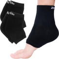 ZenToes Moisturizing Heel Socks - Cracked Heel Treatment with Vitamin E & Jojoba Oil | Black Cotton, Regular Size