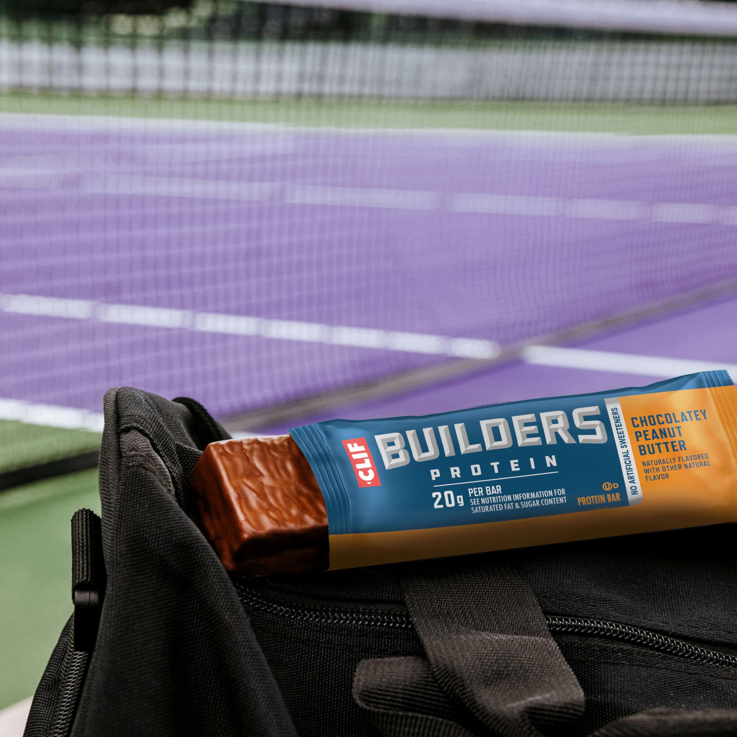 CLIF BUILDERS Protein Bars, Chocolatey Peanut Butter, 20g Protein, Gluten Free, Non-GMO, 12 ct