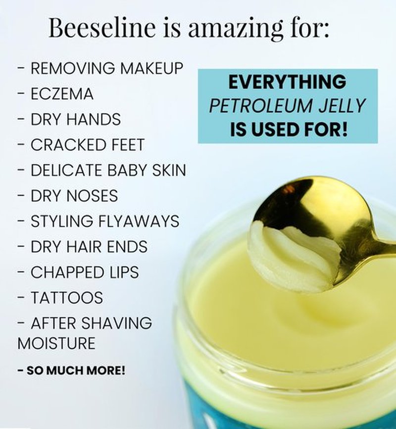 Beesalene Original Unpetroleum - 100% Natural & Hypoallergenic Alternative to Petroleum Jelly - Lips, Hands, Baby, Makeup Remover and More (Glass Jar) (4 oz)