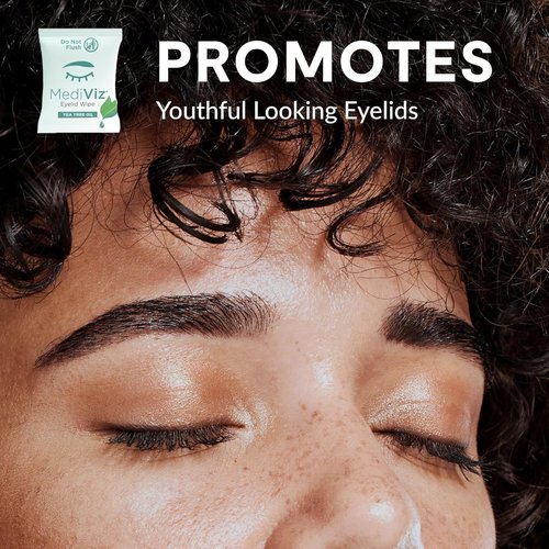 Tea Tree Eyelid Cleanser Wipes - Soothing Dry Eye Relief | 30 Single-Use Towelettes for Eyelash Care