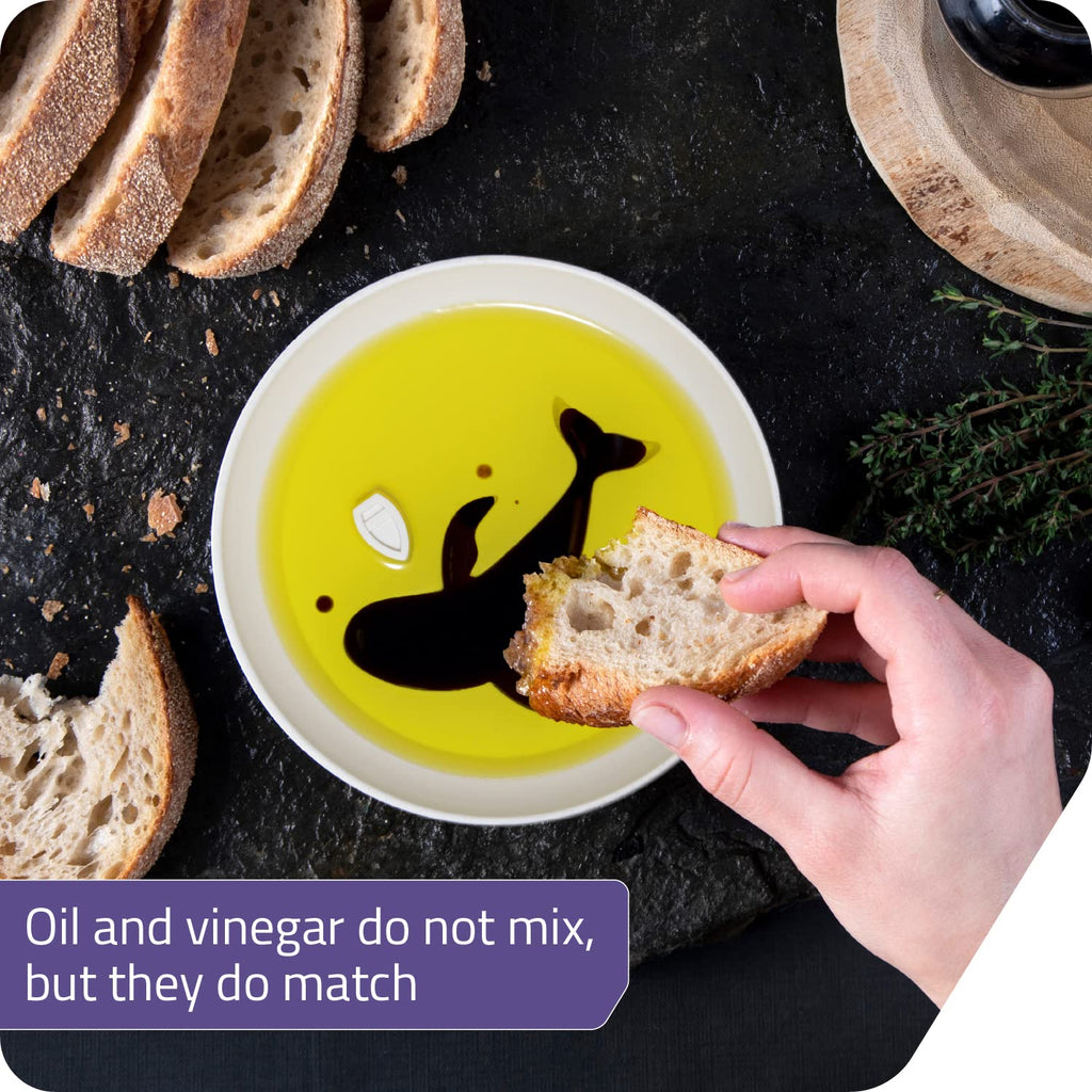 PELEG DESIGN Sea Whale Dipping Dish - Balsamic & Olive Oil, Soy Sauce Plate - Round Dipping Bowl - Wheat