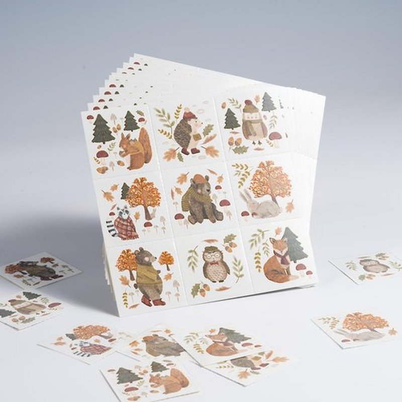 Cheerland Woodland Tattoos Forest Animal Temporary Tattoo Stickers Fall Birthday Decorations Nature Theme Woodland Creature Tattoos for Thanksgiving Bday Autumn Party Favors