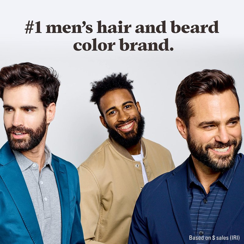Just For Men Mustache & Beard, multiple uses Beard Coloring for Gray Hair, Brush Included, With Keratin Biotin Aloe and Coconut Oil for Healthy Facial Hair - Darkest Brown, M-50 (Packaging May Vary)