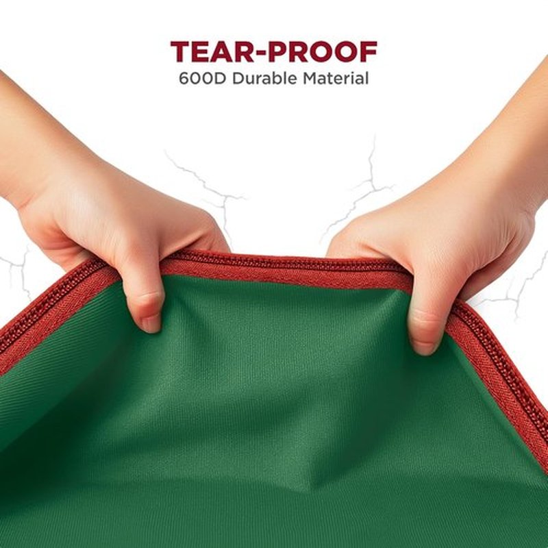 Premium Christmas Light Storage Bag - Heavy-Duty 600D Tear-Proof Material | Stores Up to 375 Ft of Mini Lights - Green with PVC Lining