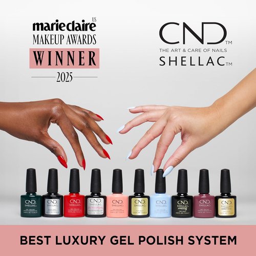 CND Shellac Gel Nail Polish - Long-Lasting Red Color with Curve-Hugging Brush | 0.25 Fl Oz