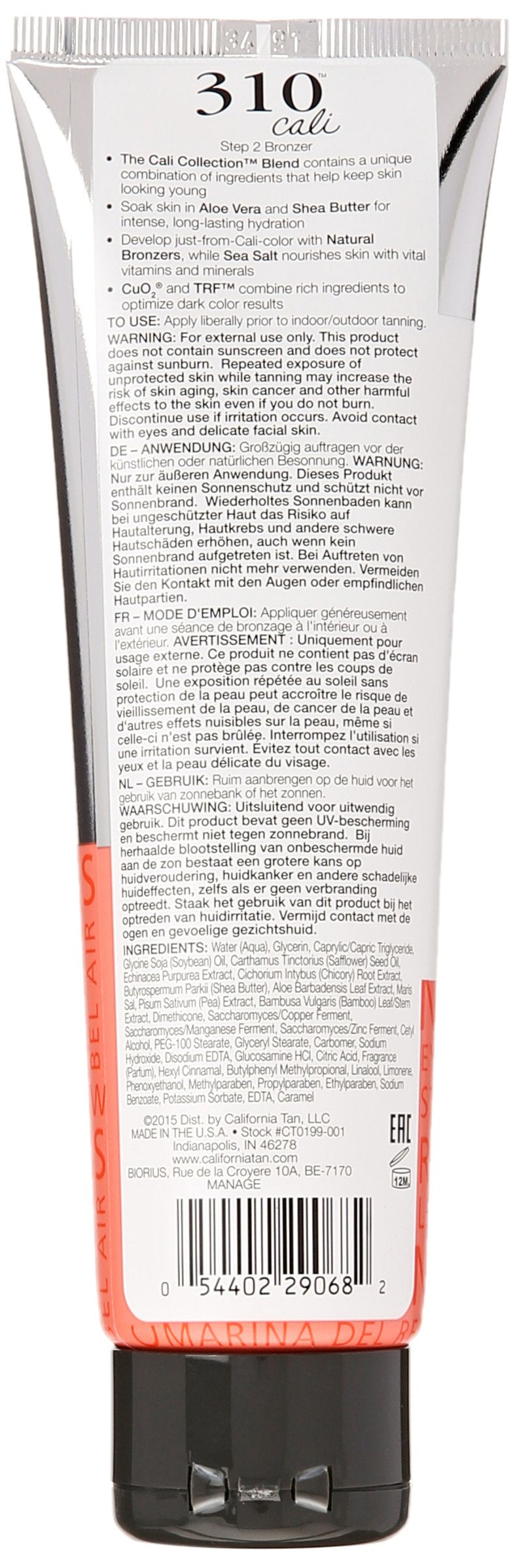 California Tan 310 Cali Bronzer Step 2, 5 Ounce Tanning Bed Lotion