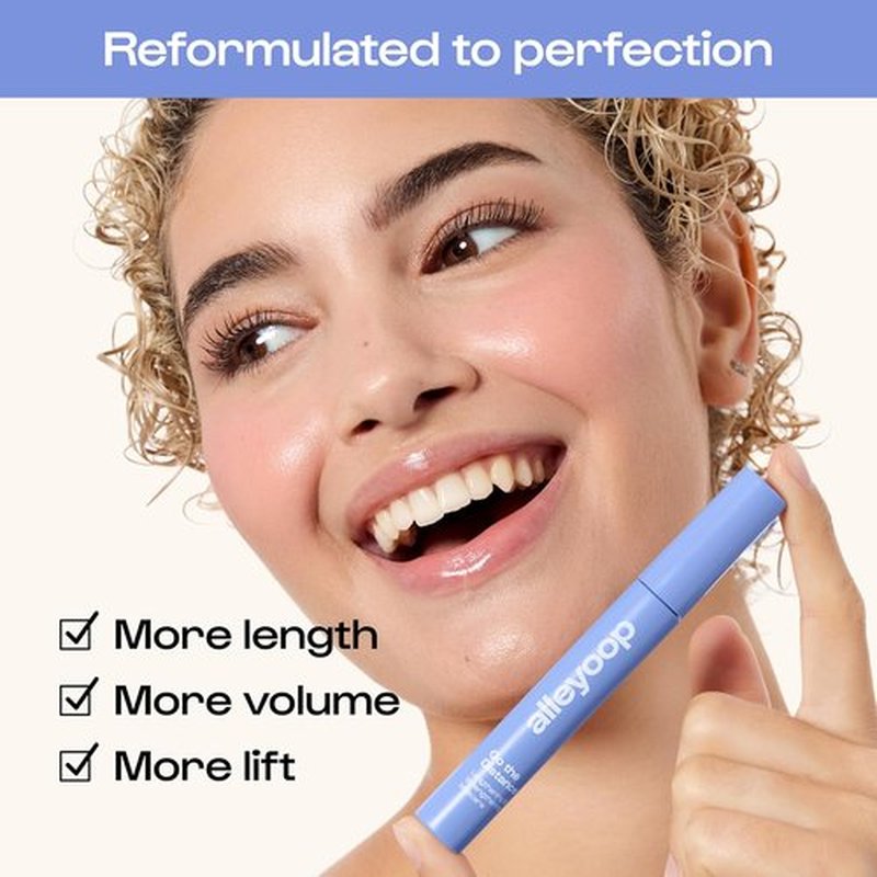 Alleyoop Tubing Mascara Black - Long-Lasting, Smudge-Proof Formula with Biotin & Peptides | 8 mL Full Size
