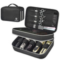 Steadtep Barber Clipper Organizer Bag, Double Layer Hair Clipper Case for Clippers, Guards, Scissors & Barber Supplies, Portable Travel Barber Bag with Transparent Guard Pockets (BLACK, LARGE)