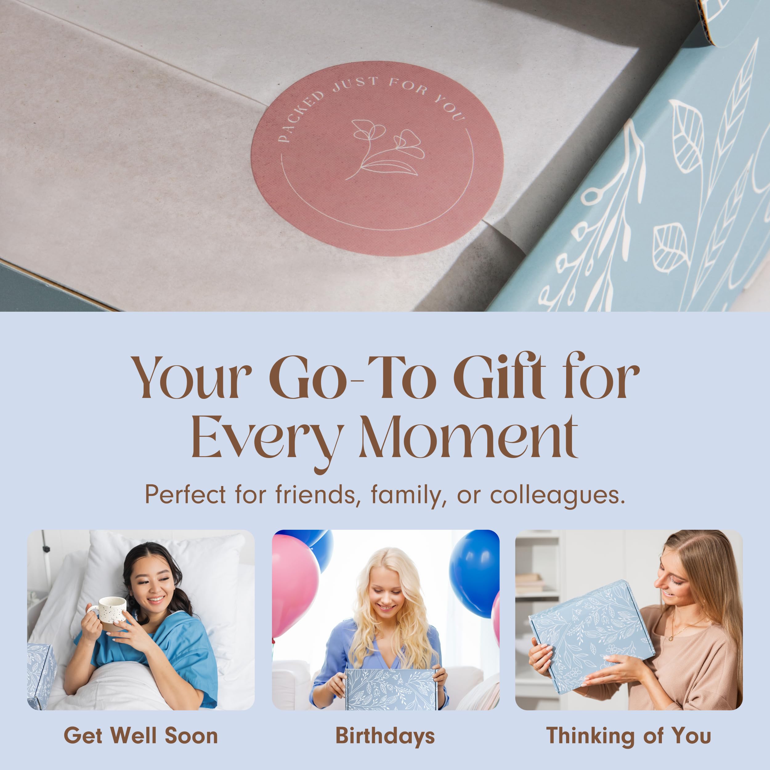 Heal Gift Box for Men and Women- Get Well Soon Gift- Sick Care Package with Get Well Soon Card- Tea Gift Set- Tea Care Package Box Gift- Theme Care Gift Box- Tea Set Box