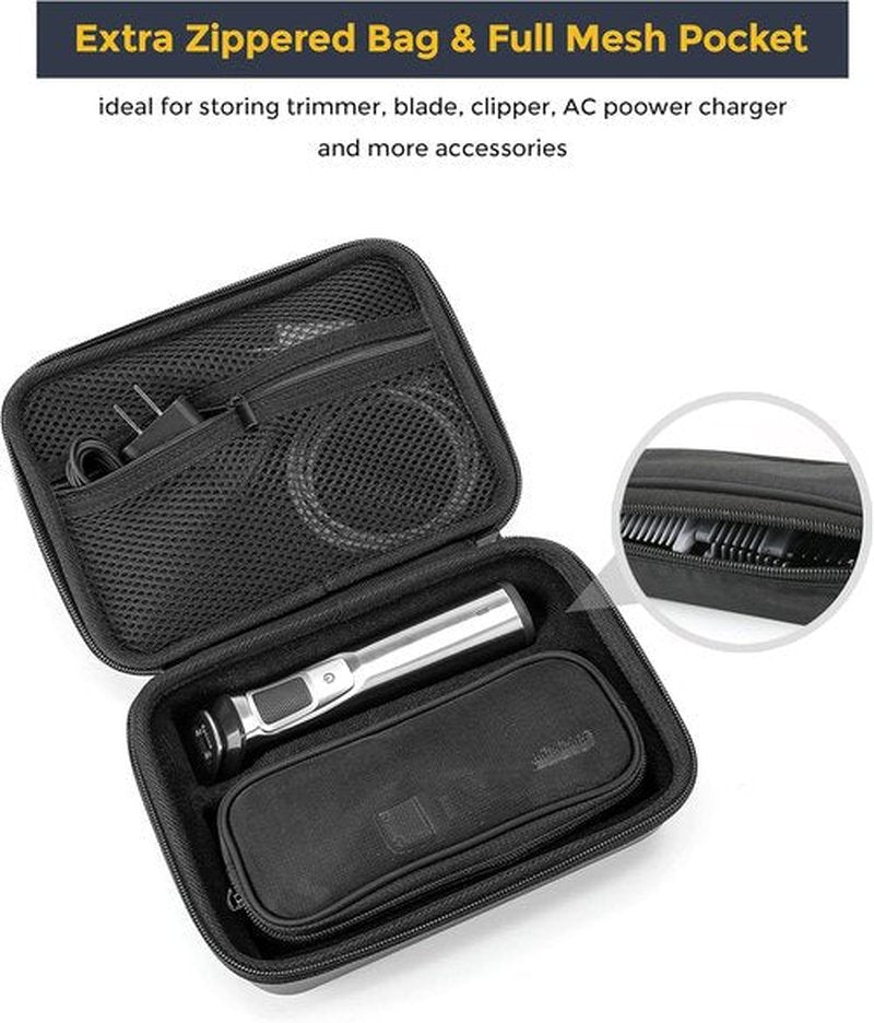 ProCase Hard Carrying Case for Norelco Multigroom Series 7000 | Black Electric Trimmer Storage Solution