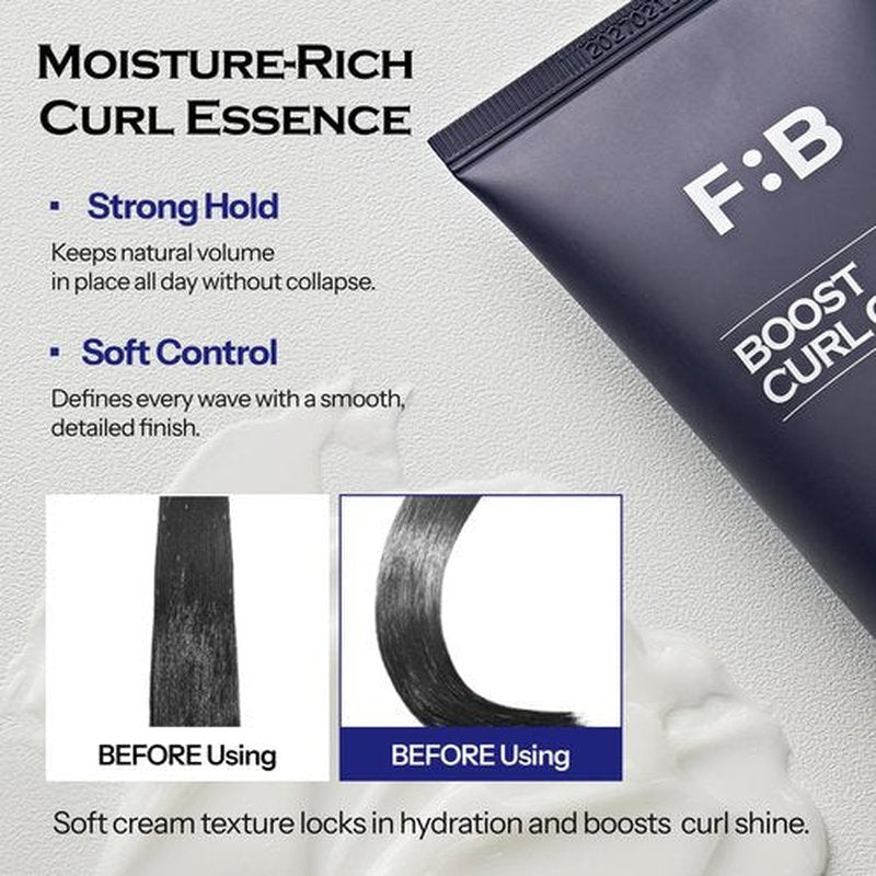 FORBEAUT Boost Curl Cream – Award-Winning Curling Cream with Keratin & Grains, Moisturizing Formula for Bouncy Waves & Strong Hold, Nourishing Styling for Wave Perms & Parted Hair, 150ml / 5.07fl.oz