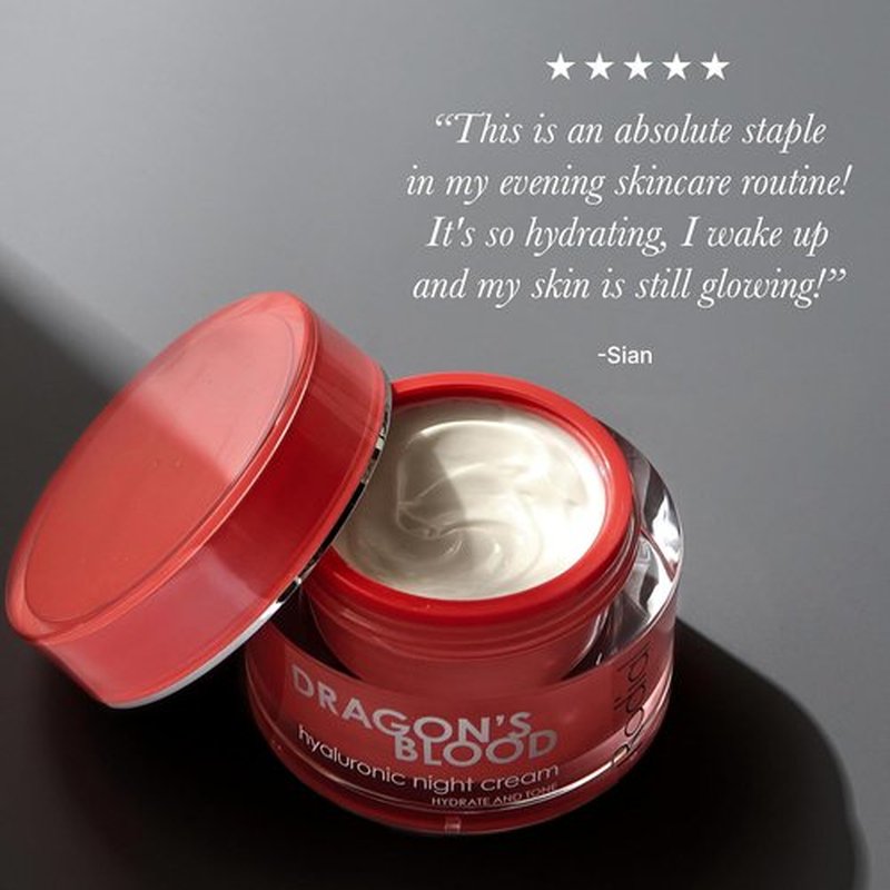 Rodial Dragon's Blood Hyaluronic Night Cream - Hydrating & Rejuvenating | 1.7 Fl Oz
