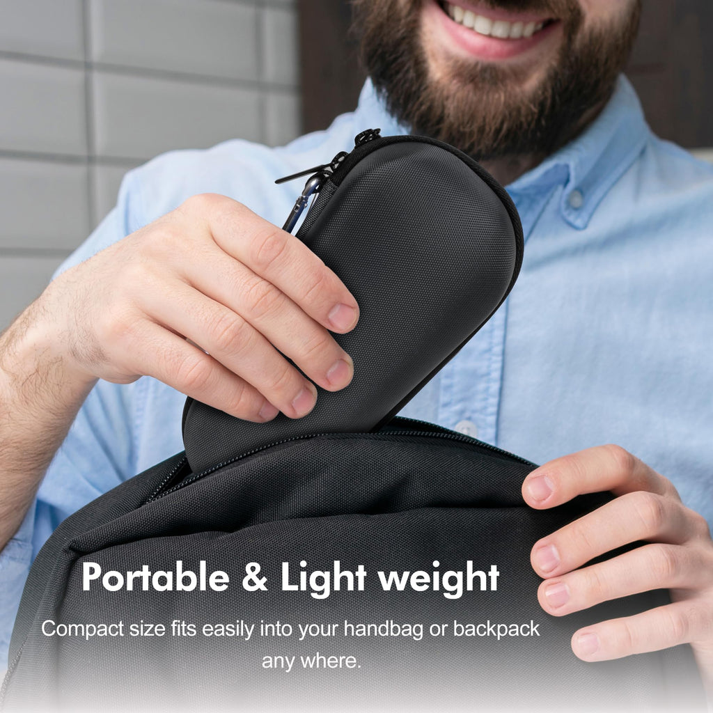 Electric Shaver Travel Case for Braun Series 3/5/6/7/8/9, Hard EVA Storage Bag with Dual Straps, Portable Protective Organizer for Men's Electric Razor, Charger & Accessories, Grey
