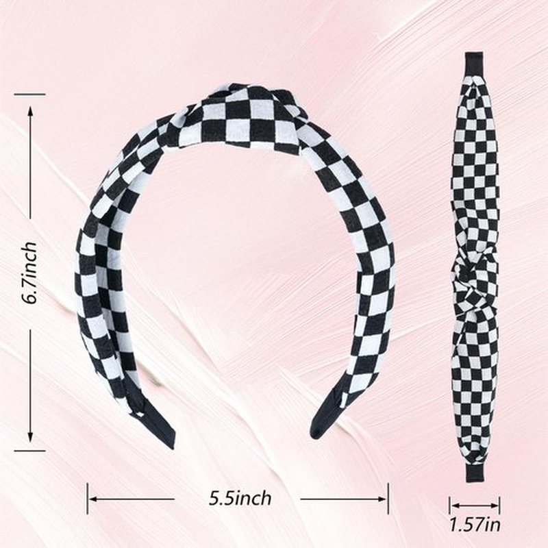 AWAYTR 4-Pack Headbands for Women Wide Elastic Top Knotted Pearl Hair Bands for Girls Hair Accessories (Black, One size)
