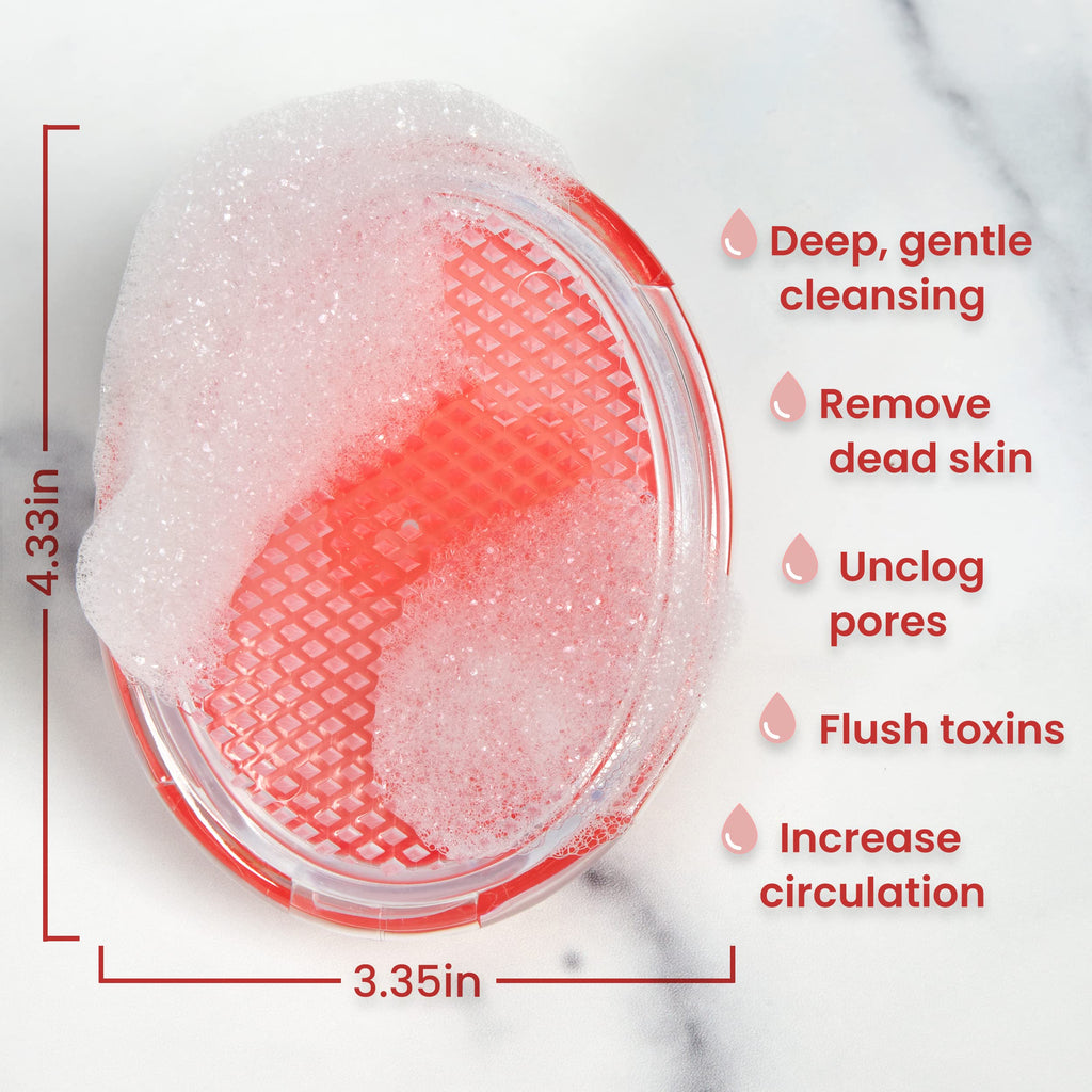 2-Pack Exfoliating Body Scrubber by Dylonic - Ingrown Hair & Razor Bump Solution - Silicone Back Scrubber - 4x3 Inch - Pre-Shave Body Exfoliator - Unisex Shower Essential - Orange