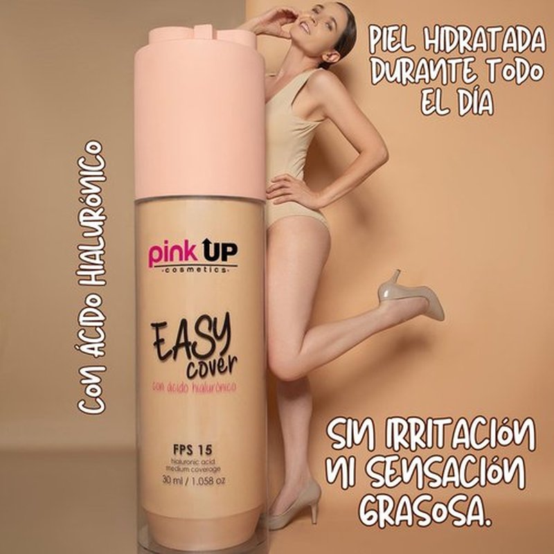 Pink Up | Easy Cover |Liquid Makeup | Medium coverage | Water-based & alcohol-free | Makeup | Foundation | Lightweight texture | Beige shade | Model PKEC300