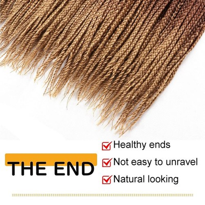 7 Packs Goddess Box Braids Crochet Hair 14 Inch Ombre Prelooped Crochet Box Braids Crochet Hair for Black Women Braiding Hair (14 Inch 7 Pack, 1B/30/27)
