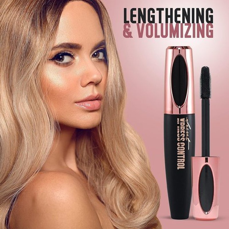 Two Pack: Silk Fiber Mascara 4D, Lengthening and Thickening, Secret Xpress Control - Long Lasting & Smudge-Proof, All Day Exquisitely Full, Long, Thick, Lashes