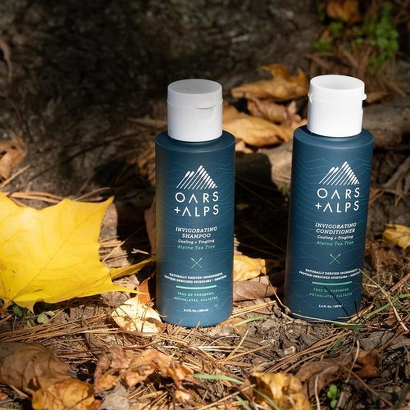 Oars + Alps Men's Hair and Body Travel Kit - TSA Friendly, Sulfate-Free Shampoo, Conditioner & Deodorant | Alpine Tea Tree Scent