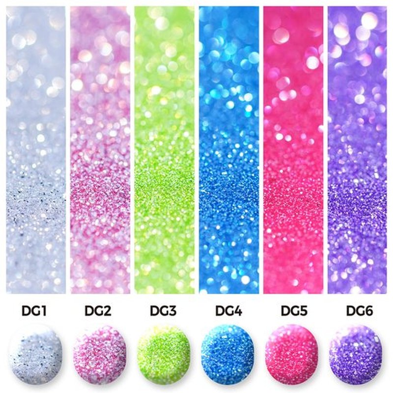BURANO Reflective Glitter Gel Polish, Rose Blue Purple Silver Holographic Glitter Gel Nail Polish, Soak Off Disco Gel Polish UV Lamp Required