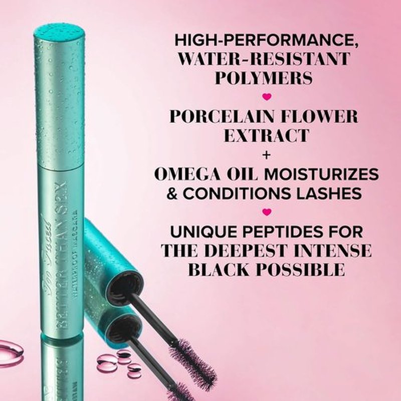Too Faced Better Than Sex Waterproof Mascara - Maximum Volume & Length with Hourglass Brush