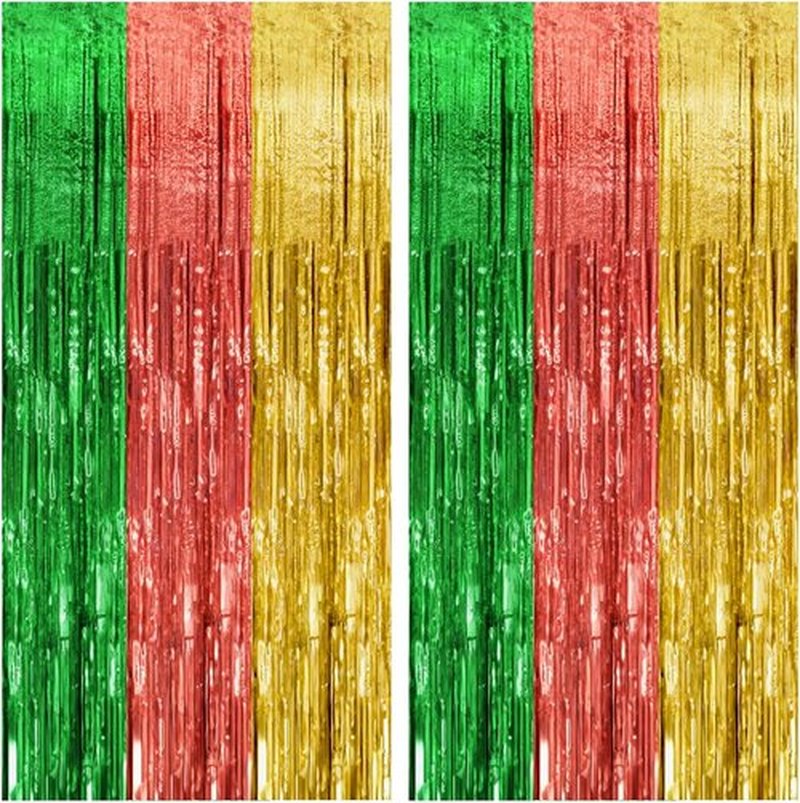 Skiennix Hawaii Backdrop | 2-Pack Tinsel Curtain Decorations for Summer Parties & Events