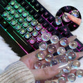 Quafochi 60pcs Keyboard Stickers for Long Nails, Clear Glass Bubbles, Protect Nail Art, No-Residue,Reusable Raised Keyboard Stickers, Universal Fit for Laptop, PC, MacBook, Desktop, Calculator