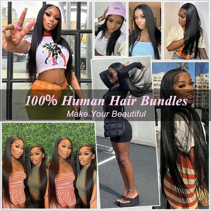 12A Human Hair Bundles 16 18 20 22 Inch Straight Bundles Human Hair Extensions Brazilian Virgin 100% Unprocessed Raw Thick Straight Hair 4 Bundles Human Hair Natural Color