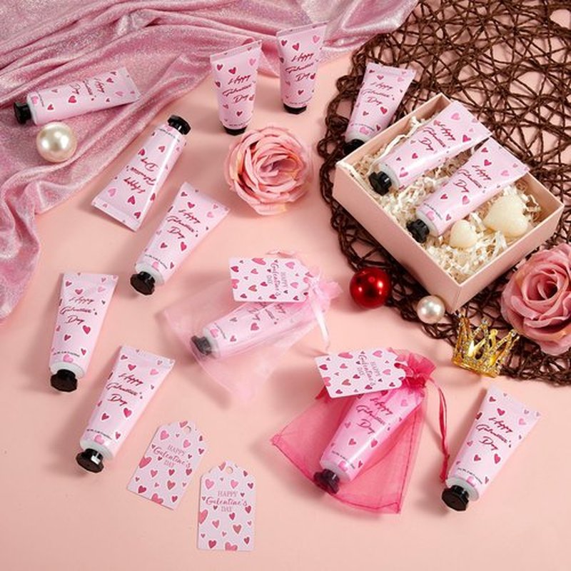 Loopeer 6 Pack Galentine's Day Hand Cream Gifts Galentine's Valentine's Day Party Favors Bulk Hand Cream with Organza Bag and Greeting Card for Women Girl's Night Bachelorette Party Decorations