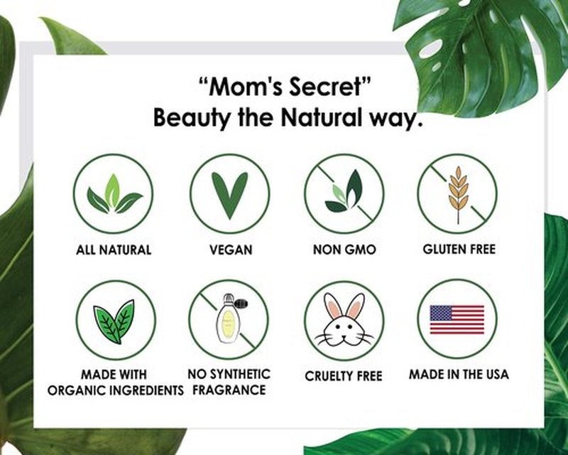 Mom's Secret 100% Natural Liquid Foundation, Organic, Vegan, Aloe Based, Natural Sun Protection, Gluten Free, Cruelty Free, Made in the USA, 1FL Oz. (Chestnut)