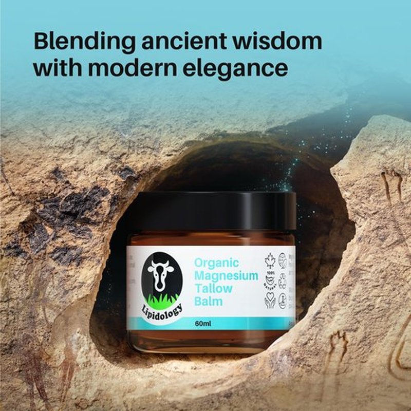 Lipidology Skincare Organic Magnesium Tallow Cream, Unscented, 60 ml