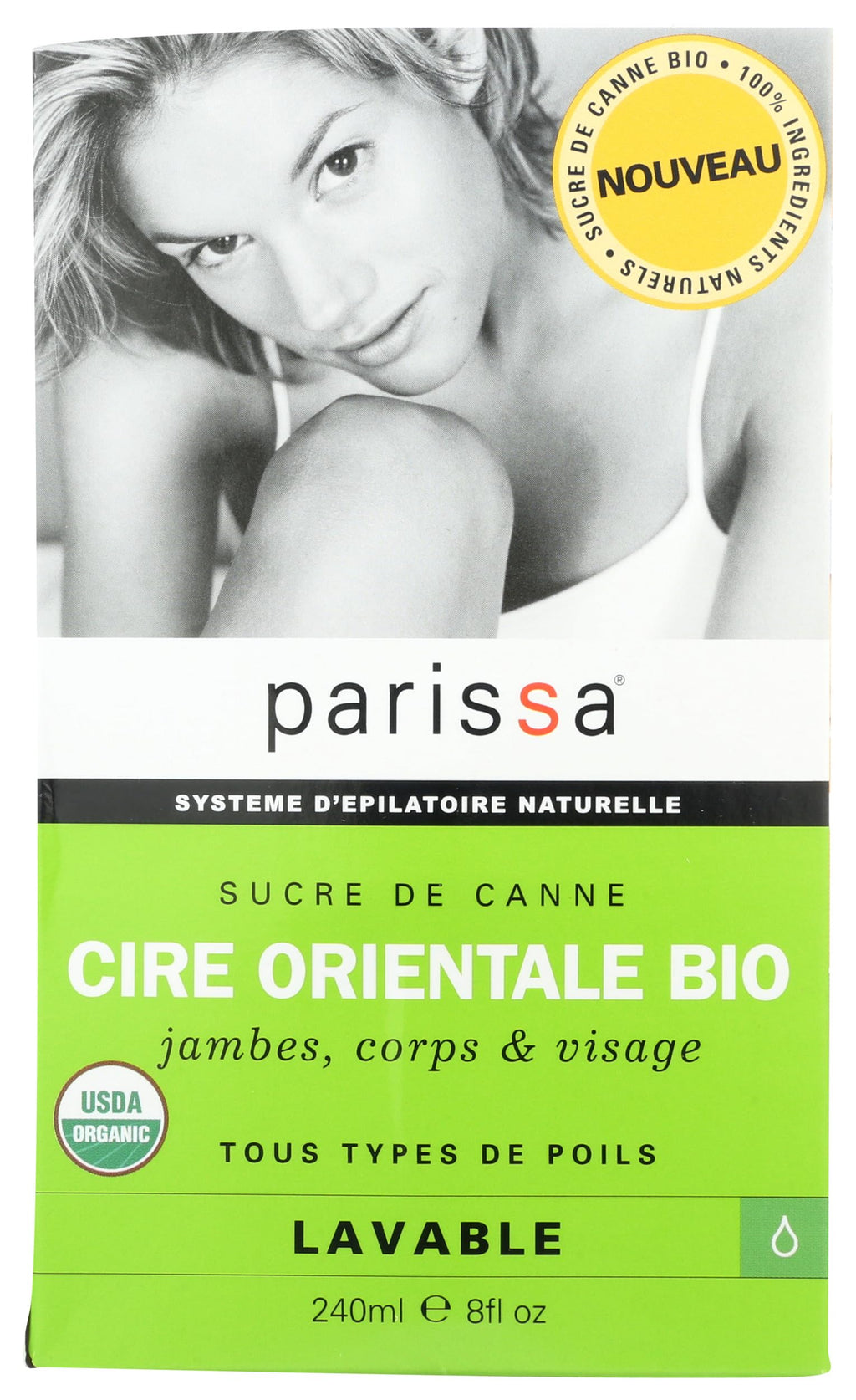 Parissa Natural Hair Removal Organic Wax, Cane Sugar, 8 Oz