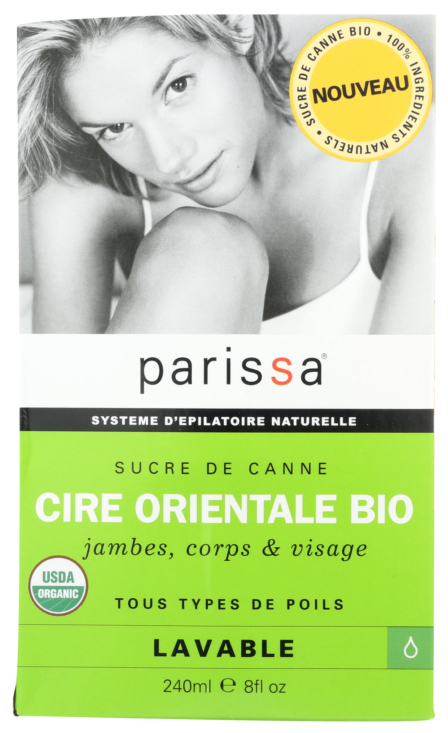 Parissa Natural Hair Removal Organic Wax, Cane Sugar, 8 Oz