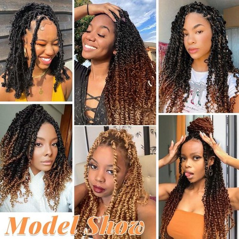 8 Inch Springy Afro Twist Hair 8 Packs Marley Twist Braiding Hair Pre-fluffed Spring Twist Hair Kinky Hair Marley Hair for Faux Locs (8 Inch (Pack of 8), T1B/27/613# Marley Twist)